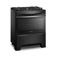 Fogão Continental 5 Bocas FC5GB Preto Mesa de Vidro Forno Eco Turbo Tripla Chama Bivolt - 1