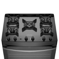Fogão Continental 5 Bocas FC5GB Preto Mesa de Vidro Forno Eco Turbo Tripla Chama Bivolt - 5