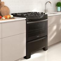 Fogão Continental 5 Bocas FC5GB Preto Mesa de Vidro Forno Eco Turbo Tripla Chama Bivolt - 6