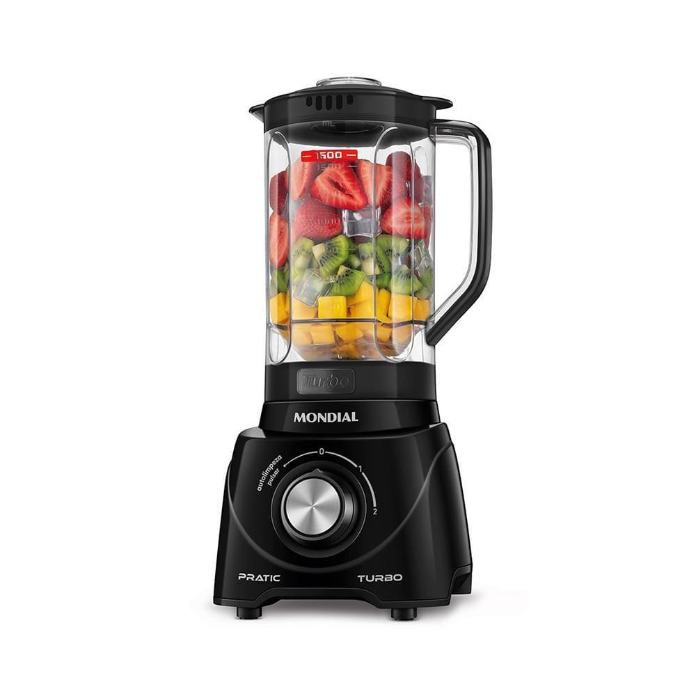 Liquidificador Mondial L-98-B Pratic Turbo com 2 Velocidades e Função Pulsar 550W - Preto - 1