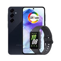 Smartphone Samsung Galaxy A55 5G 256GB Azul Escuro, 8GB RAM, Câmera Tripla Traseira de até 50MP e Tela Super AMOLED 6.6" + Galaxy Fit3 Grafite - 1