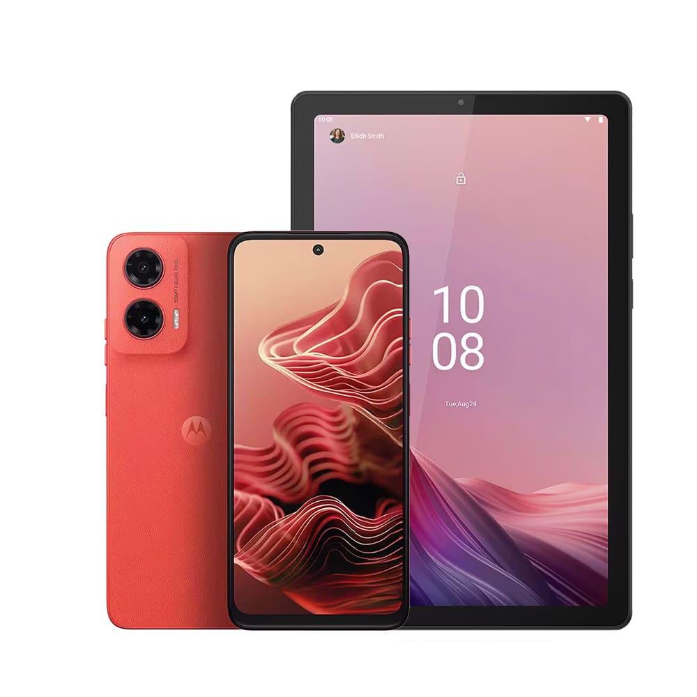 Smartphone Motorola Moto G35 5G Coral 256GB, 12GB RAM, Octa-Core, Câmera Traseira 50MP + 8MP e Tela 6.7" + Tablet Lenovo M9 64GB Tela 9" WVA - Prata - 1