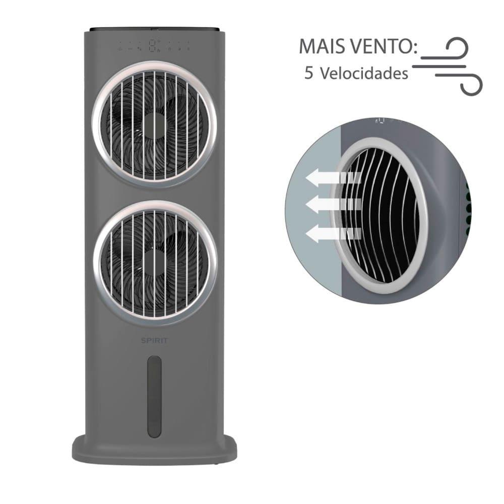 Climatizador de Ar Spirit Turbo 95cm, 90W com Controle Remoto, Display LED, Timer de até 9 horas, 10 Litros – Cinza - 5