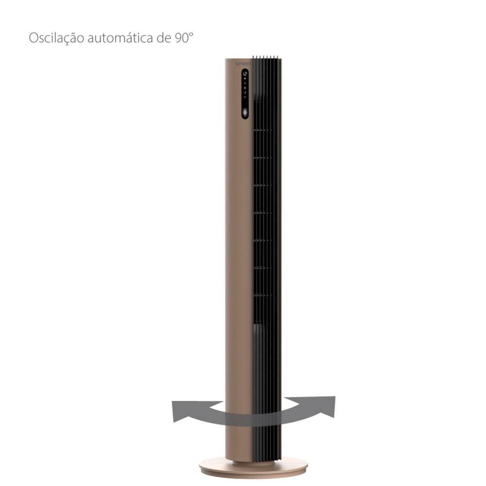 Ventilador de Torre 110cm Spirit Esterilizador com 12 velocidades, Controle Remoto e Timer de até 12 horas, Marrom - 2