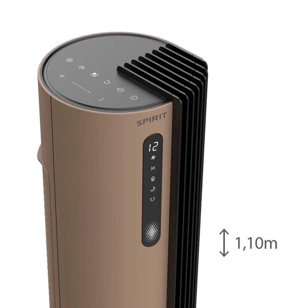 Ventilador de Torre 110cm Spirit Esterilizador com 12 velocidades, Controle Remoto e Timer de até 12 horas, Marrom - 4