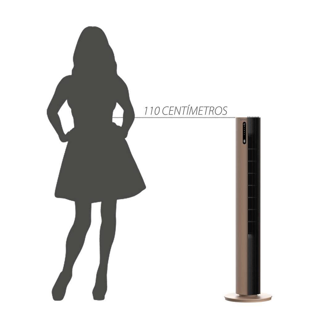 Ventilador de Torre 110cm Spirit Esterilizador com 12 velocidades, Controle Remoto e Timer de até 12 horas, Marrom - 5