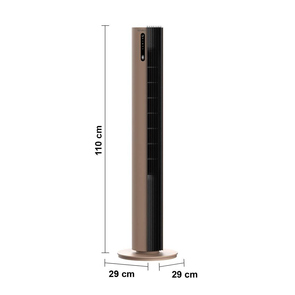Ventilador de Torre 110cm Spirit Esterilizador com 12 velocidades, Controle Remoto e Timer de até 12 horas, Marrom - 8