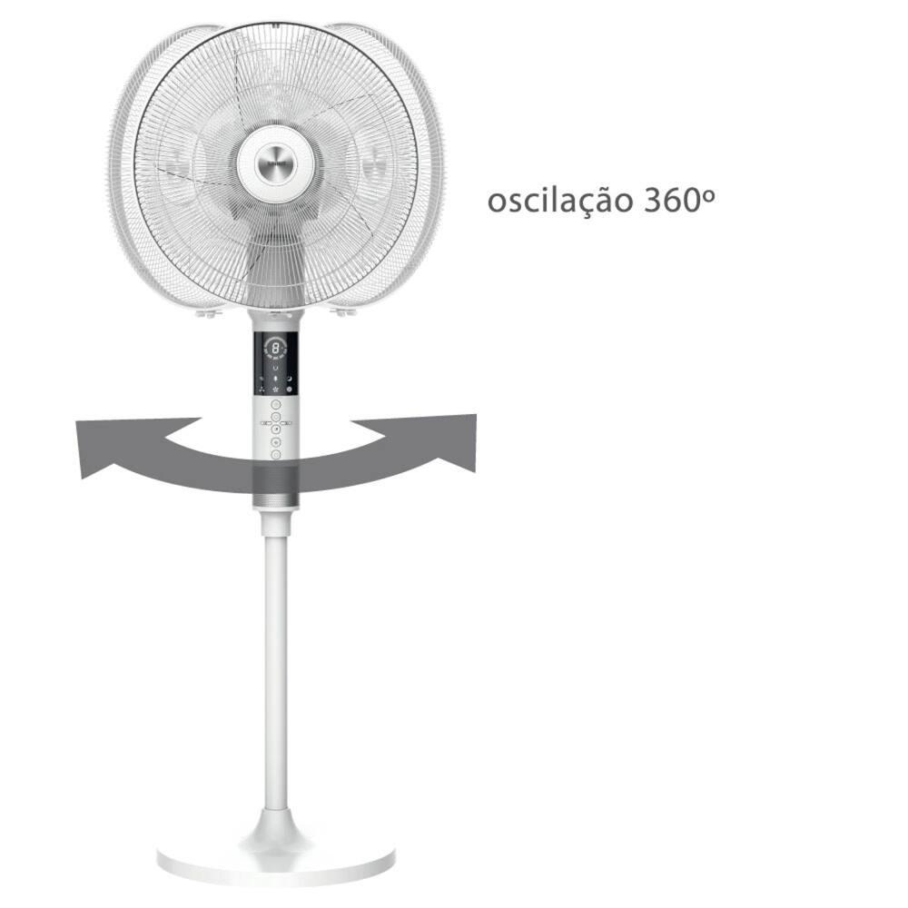 Ventilador de Coluna 40cm Spirit 360º com 3 Velocidades, Controle Remoto, Display LED e Timer de até 8 Horas – Branco - 2