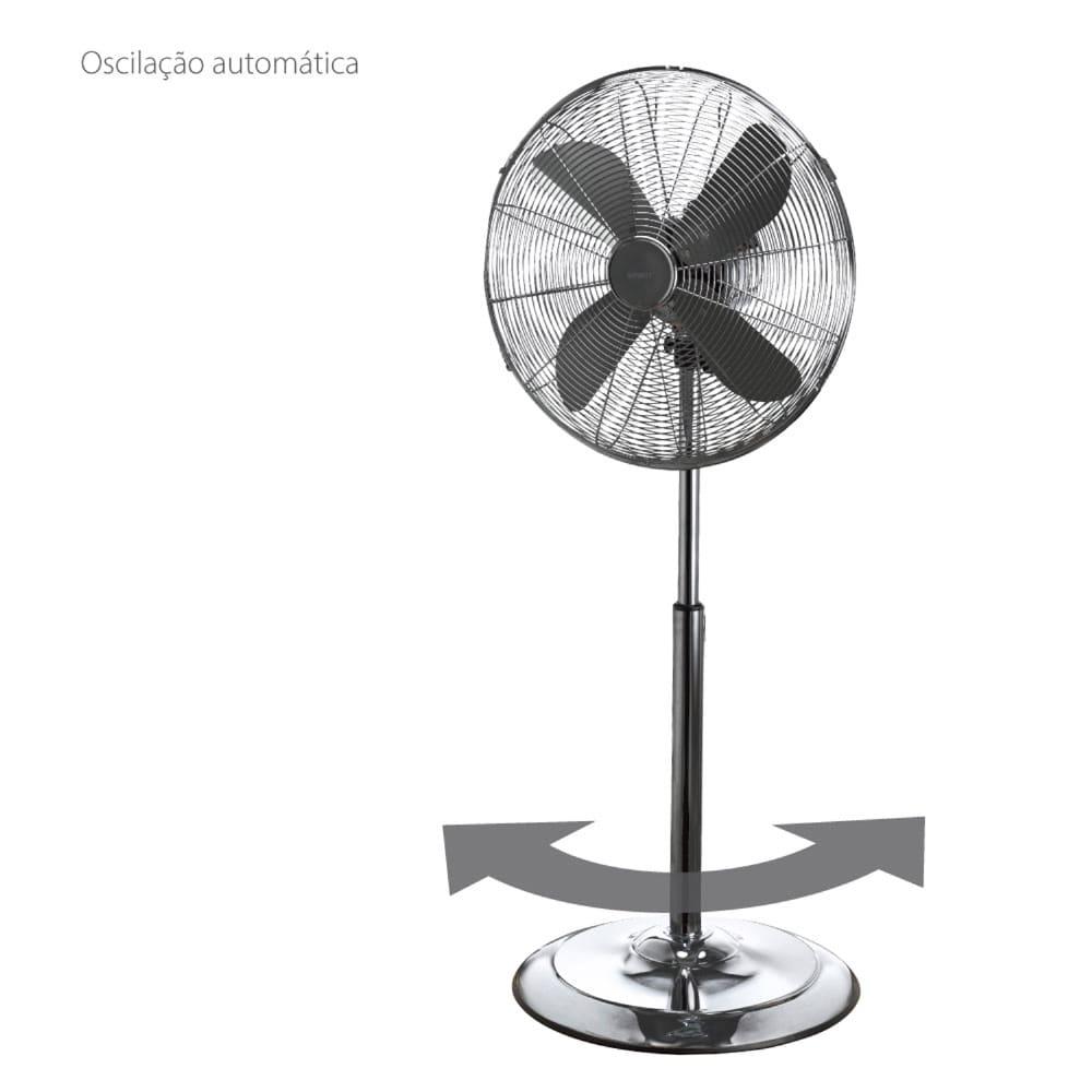 Ventilador de Coluna 40cm Spirit Retro com 3 Velocidades e Função Oscilação – Chumbo Metálico - 2