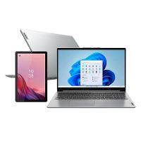Notebook Lenovo IdeaPad 1i Intel Core i3, 4GB RAM, 256GB SSD e Windows 11 - 82VY000TBR + Tablet Lenovo M9 64GB, Tela 9" WVA e Câmera 8MP e 2MP - Prata - 1