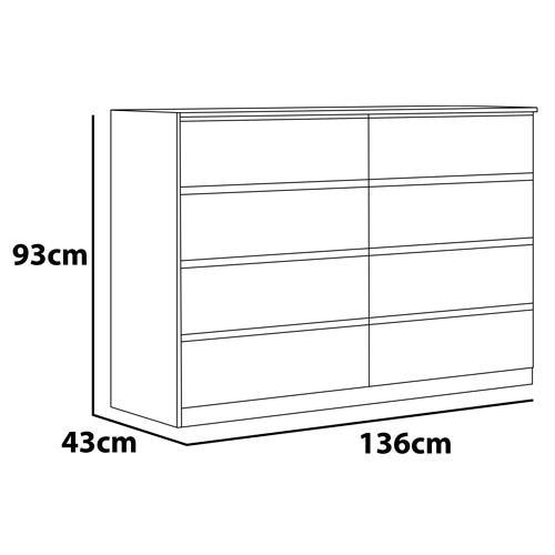 Cômoda Demóbile Sintra com 8 Gavetas e 136cm de largura - 5