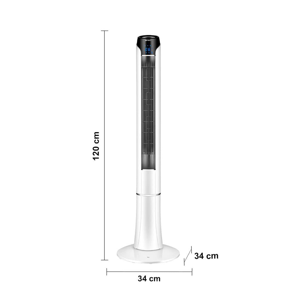 Ventilador de Torre 120cm Spirit Sky 45W de Potência com 3 Velocidades, Função Bom Sono e Vento Natural – Branco/Prata - 6