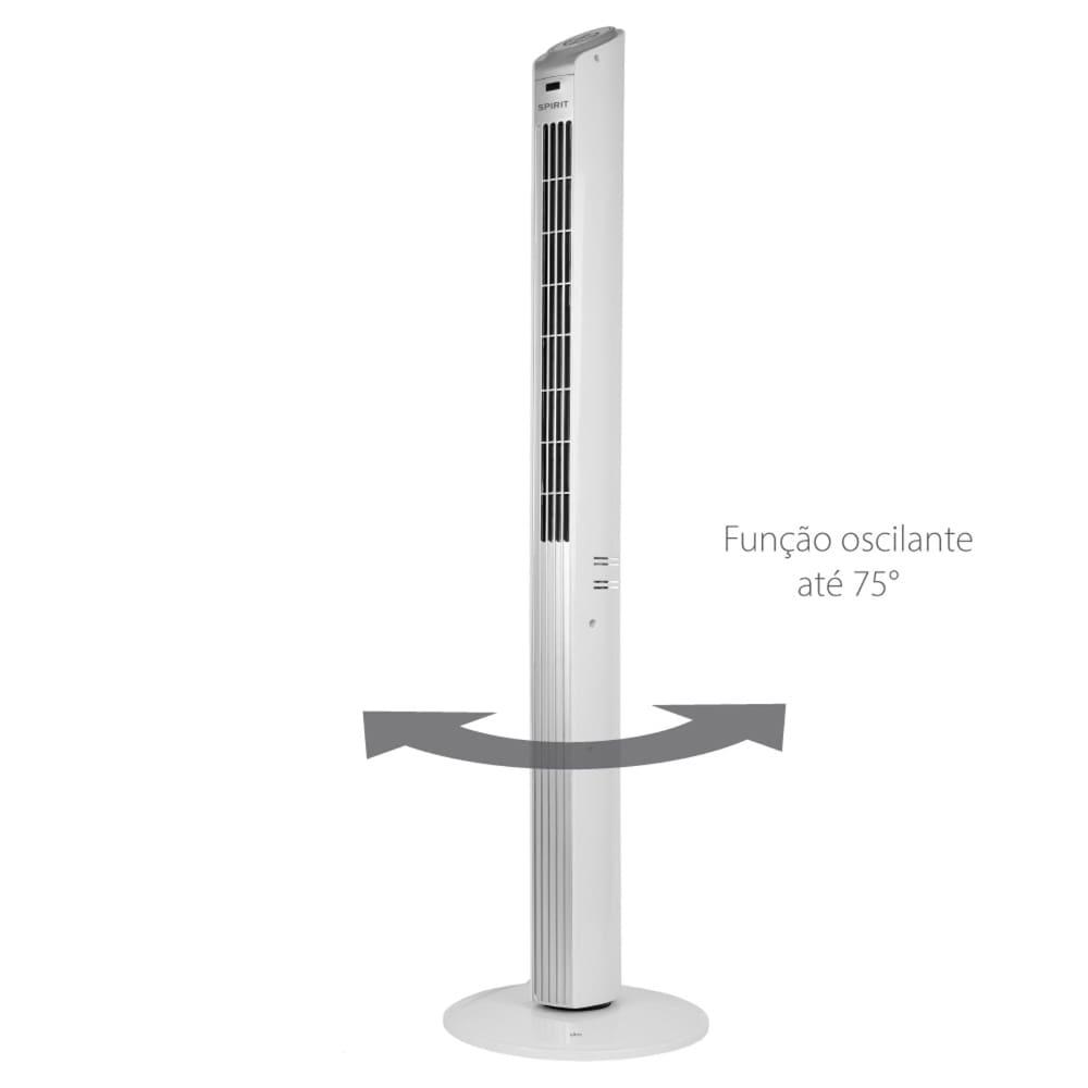 Ventilador de Torre Spirit TS1200 com 3 Velocidades, Função Oscilante e Controle Remoto – Branco - 3