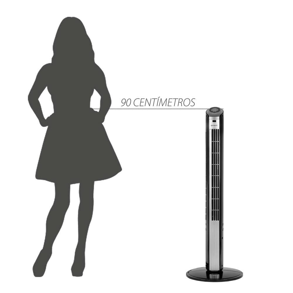 Ventilador de Torre 90cm Spirit Slim 40W de Potência com 3 Velocidades, Função Bom Sono e Vento Natural – Preto/Prata - 6