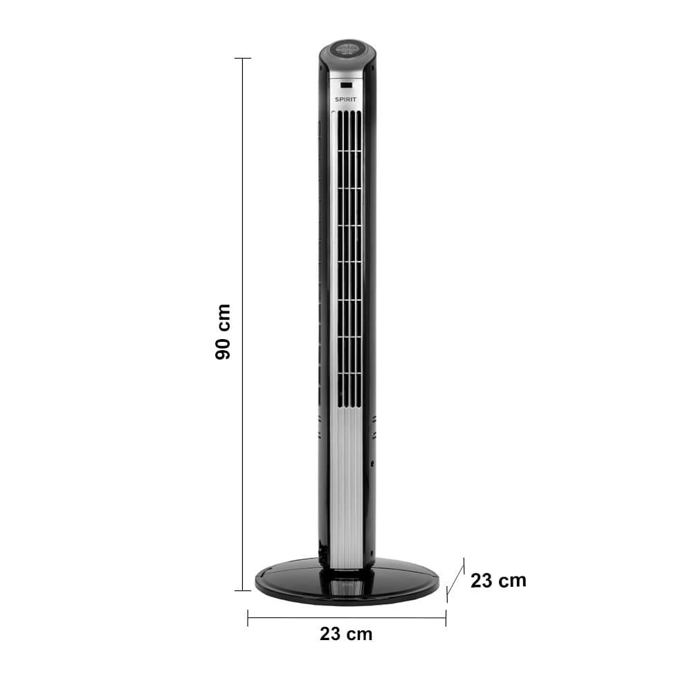 Ventilador de Torre 90cm Spirit Slim 40W de Potência com 3 Velocidades, Função Bom Sono e Vento Natural – Preto/Prata - 7