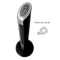 Ventilador de Torre 90cm Spirit Slim 40W de Potência com 3 Velocidades, Função Bom Sono e Vento Natural – Preto/Prata - 3