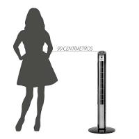 Ventilador de Torre 90cm Spirit Slim 40W de Potência com 3 Velocidades, Função Bom Sono e Vento Natural – Preto/Prata - 6