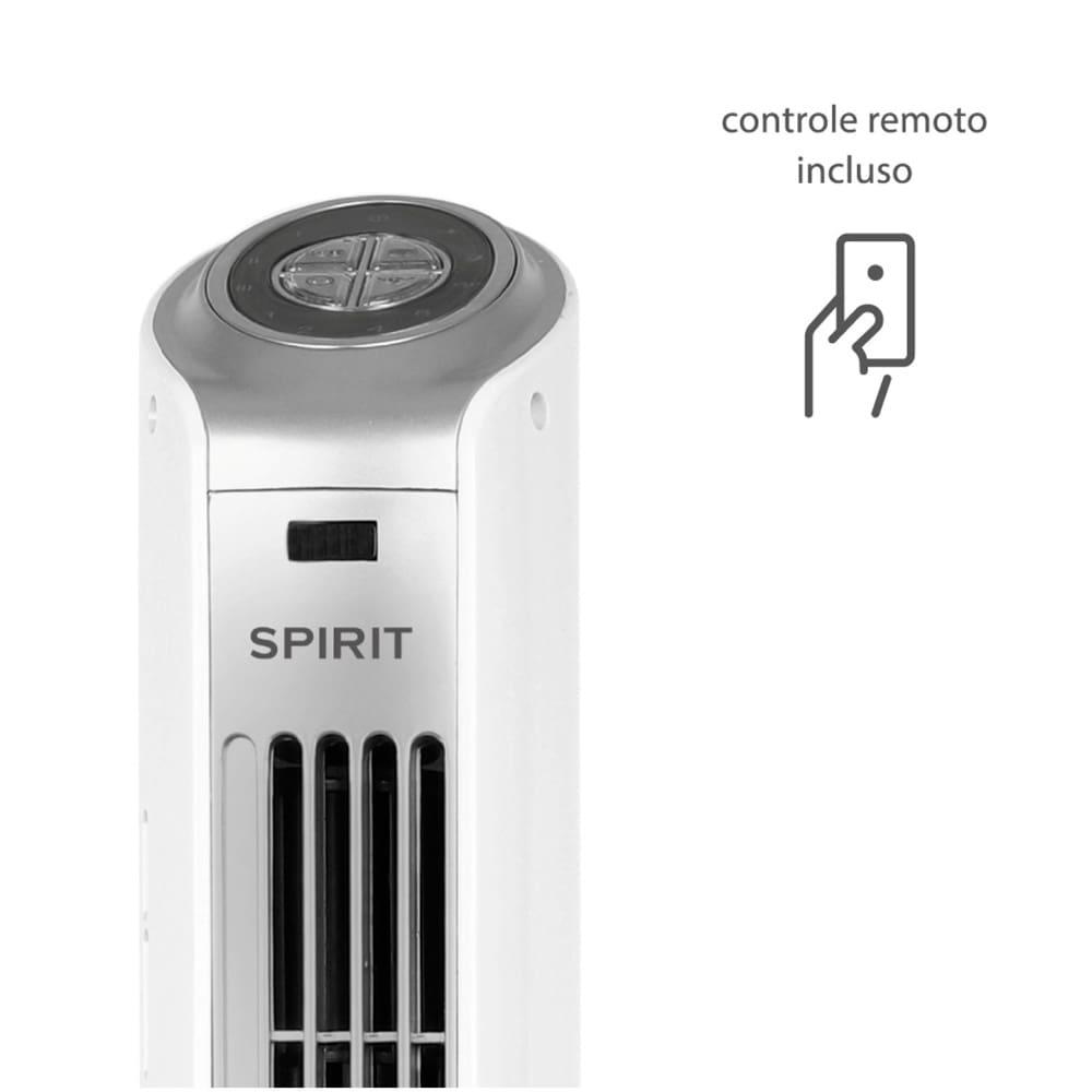 Ventilador de Torre 90cm Spirit Slim 40W de Potência com 3 Velocidades, Função Bom Sono e Vento Natural – Branco/Prata - 4