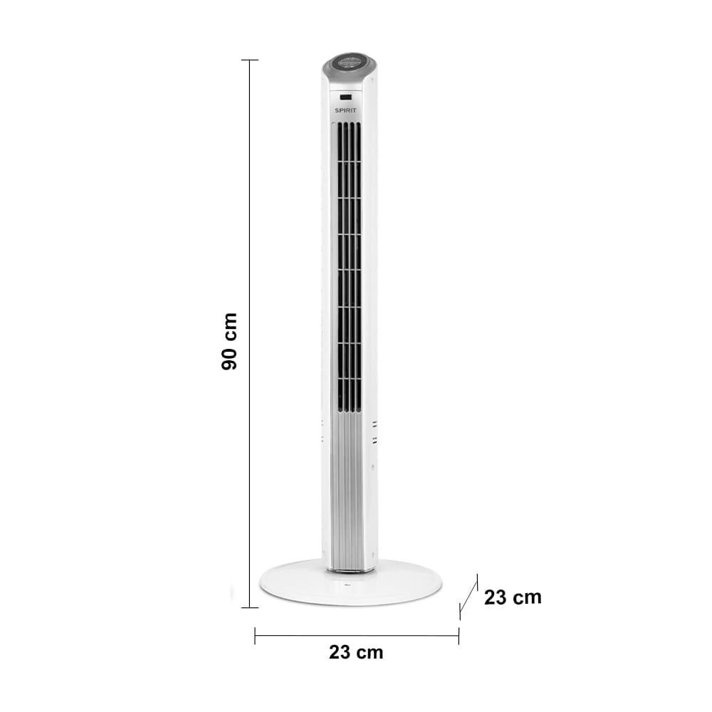Ventilador de Torre 90cm Spirit Slim 40W de Potência com 3 Velocidades, Função Bom Sono e Vento Natural – Branco/Prata - 9