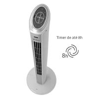 Ventilador de Torre 90cm Spirit Slim 40W de Potência com 3 Velocidades, Função Bom Sono e Vento Natural – Branco/Prata - 3