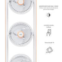 Ventilador de Torre Spirit Robot Triplo 130W com 3 Velocidades, Controle Remoto e Painel Digital com Display LED - Branco/Caramelo - 7