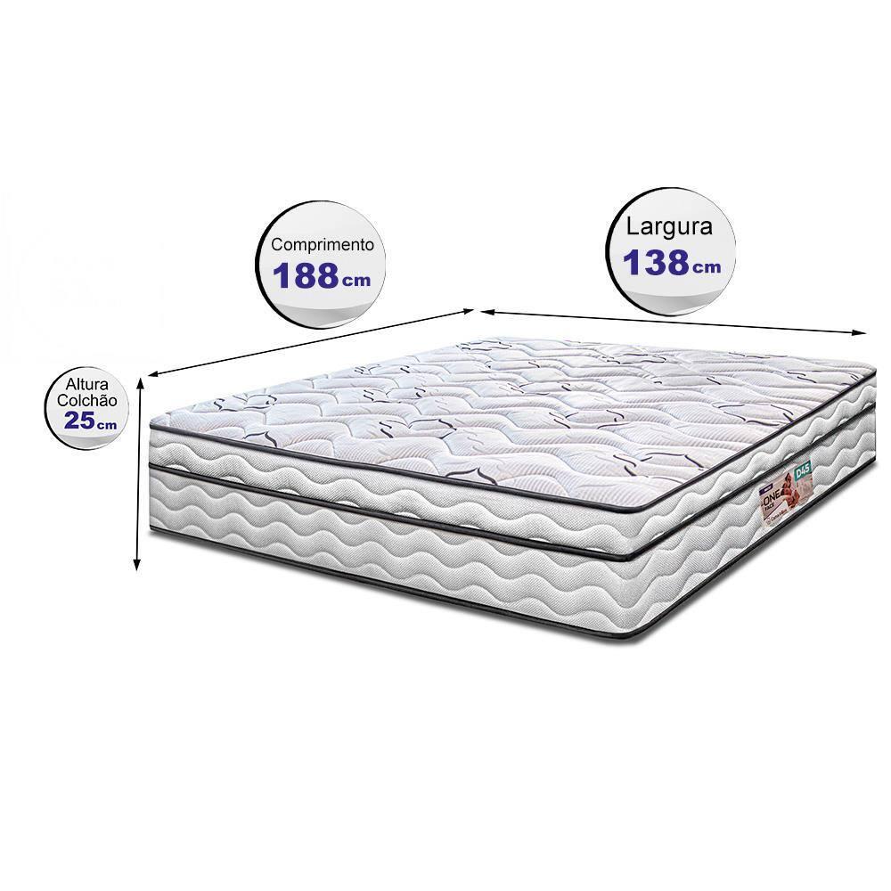 Colchão de Casal Cama InBox Moderne Ortopédico com Camada Especial de Espuma D45 25x138x188cm - Branco/Grafite - 8