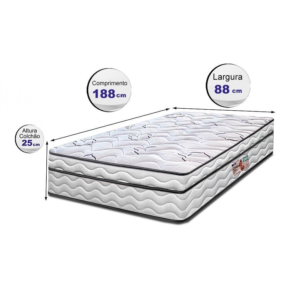 Colchão de Solteiro Cama InBox Moderne Ortopédico com Camada Especial de Espuma D45 25x88x188cm - Branco/Grafite - 7