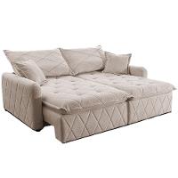 Sofá 3 lugares Cama inBox Sublime com Assento Retrátil e Encosto Reclinável em Boucle - 200cm de Largura - 2