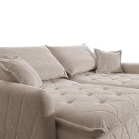 Sofá 3 lugares Cama inBox Sublime com Assento Retrátil e Encosto Reclinável em Boucle - 200cm de Largura