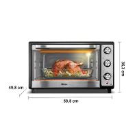 Forno Elétrico Philco PFE65 com Grelha, Lâmpada Interna e Timer de 120 Minutos, Preto - 65 litros