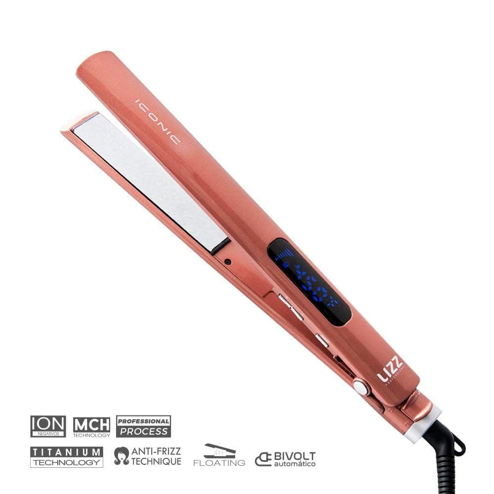 Chapinha | Prancha Alisadora Lizz Professional Rose Iconic 230°C / 450°F com Emissão de Íons e Cabo Giratório – Bivolt - 3