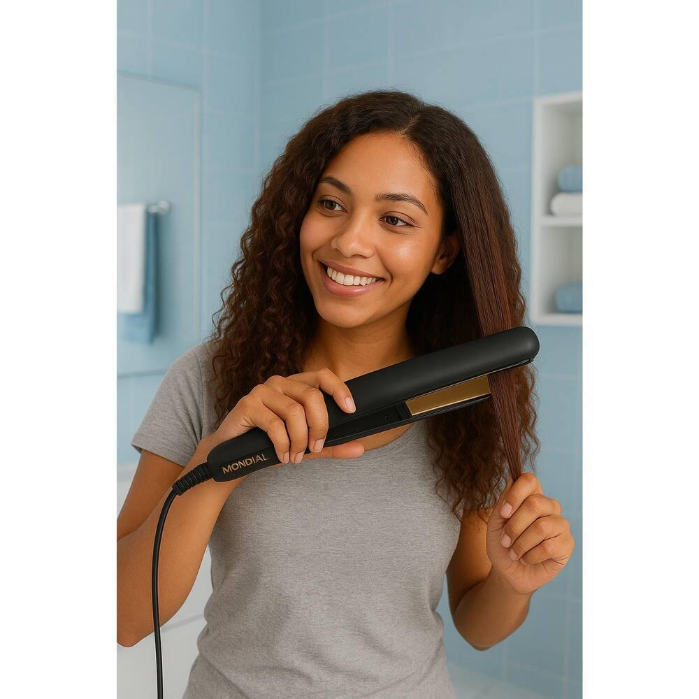 Chapinha Prancha Alisadora Mondial Black Gold Argan P-30T Preto Bivolt - 13