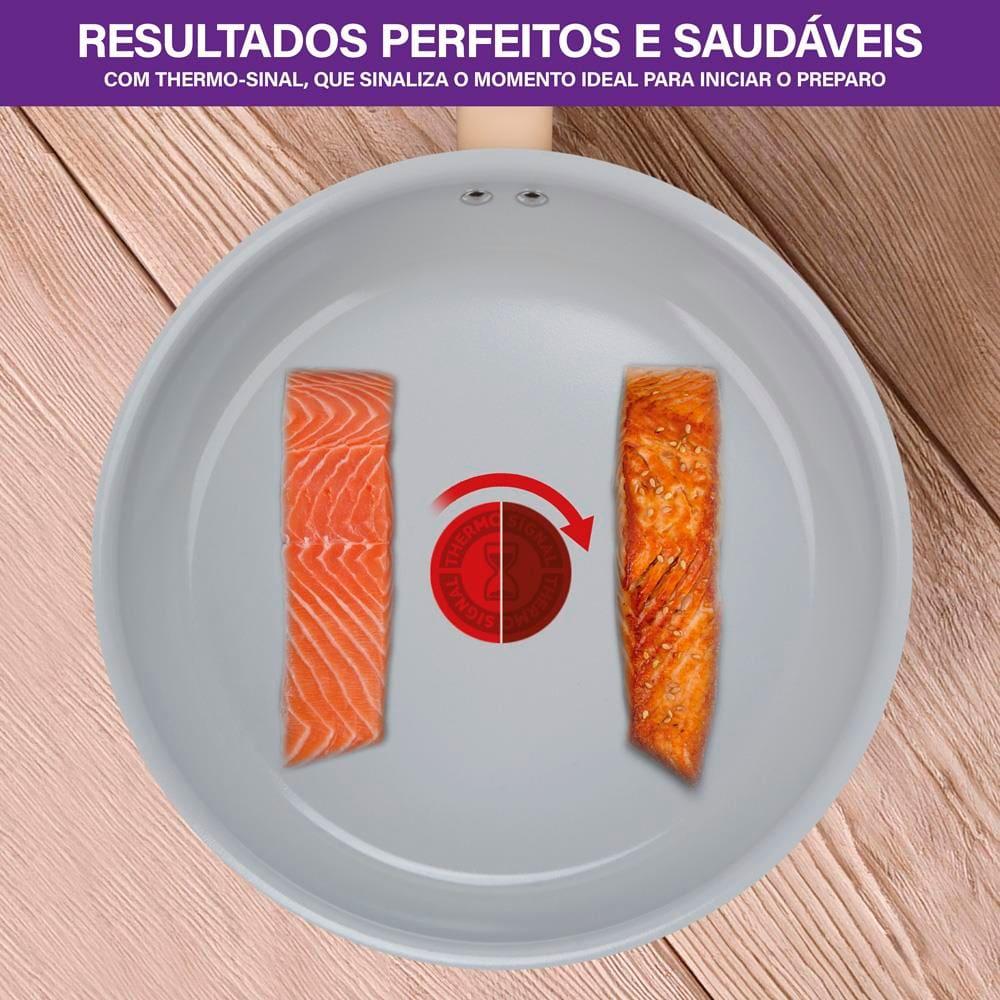 Conjunto de Panelas 5 Peças Rochedo Ceramic Light Sand com Revestimento Cerâmico – Vanilla - 9