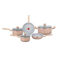 Conjunto de Panelas 5 Peças Rochedo Ceramic Light Sand com Revestimento Cerâmico – Vanilla - 1