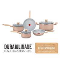 Conjunto de Panelas 5 Peças Rochedo Ceramic Light Sand com Revestimento Cerâmico – Vanilla - 7