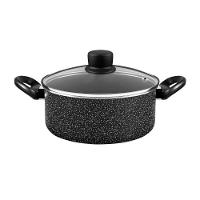 Jogo de Panelas Rochedo Stone Pro 5 Peças Revestimento Antiaderente Minerium Tampas de Vidro Preto e Cinza - 2
