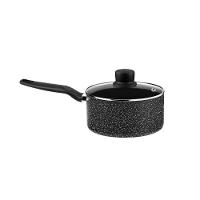 Jogo de Panelas Rochedo Stone Pro 5 Peças Revestimento Antiaderente Minerium Tampas de Vidro Preto e Cinza - 3