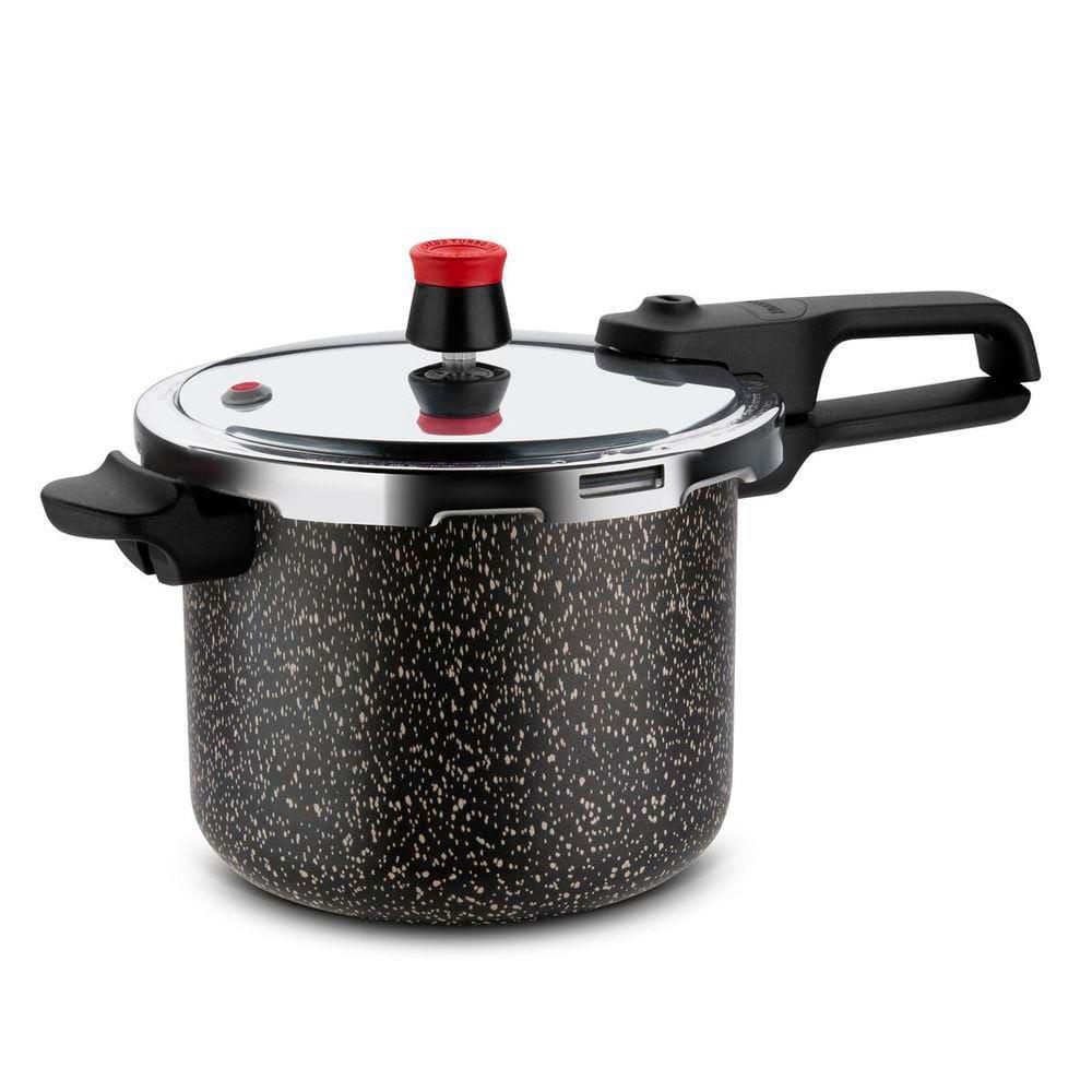Panela de Pressão Rochedo 4,5 Litros Segura Stone Pro com Revestimento Antiaderente Minerium Preto/Cinza - 1