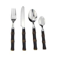 Faqueiro 24 peças Dynasty em Aço Inox Cabo em Polipropileno Estilo Bambu Escuro - 1