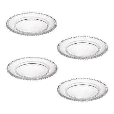 Jogo de Pratos de Sobremesa L’Hermitage Bolinha Cristal – 4 Peças