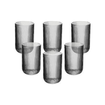 Jogo de Copos L`Hermitage Cameratta 425ml em Cristal Ecológico Cinza - 6 Peças