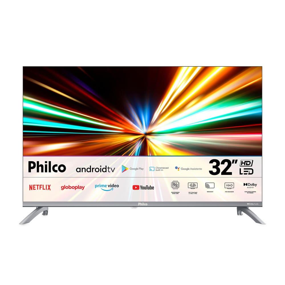 Smart TV 32" Philco HD DLED PTV32M9GACGB com Sistema Operacional Android TV, Processador Quad Core, Dolby Audio e Chromecast built in - 1