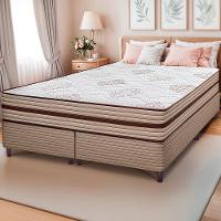Cama Box Queen Size Bipartida Cama InBox Livity com Molas Ensacadas e Espuma D26 24x158x198cm – Bege - 1