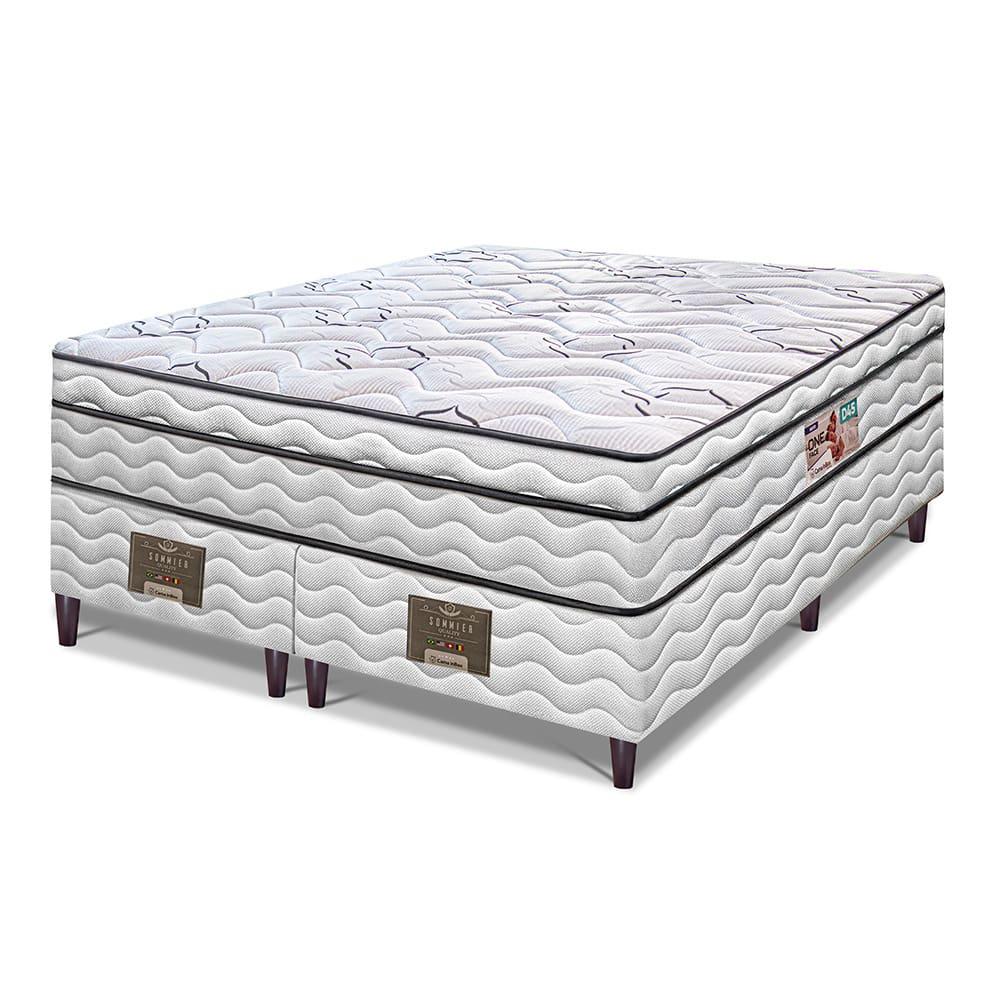 Cama Box Queen Size Bipartida Cama inBox Moderne Ortopédico com Camada Especial de Espuma D45 63x158x198cm - Branco/Grafite - 2