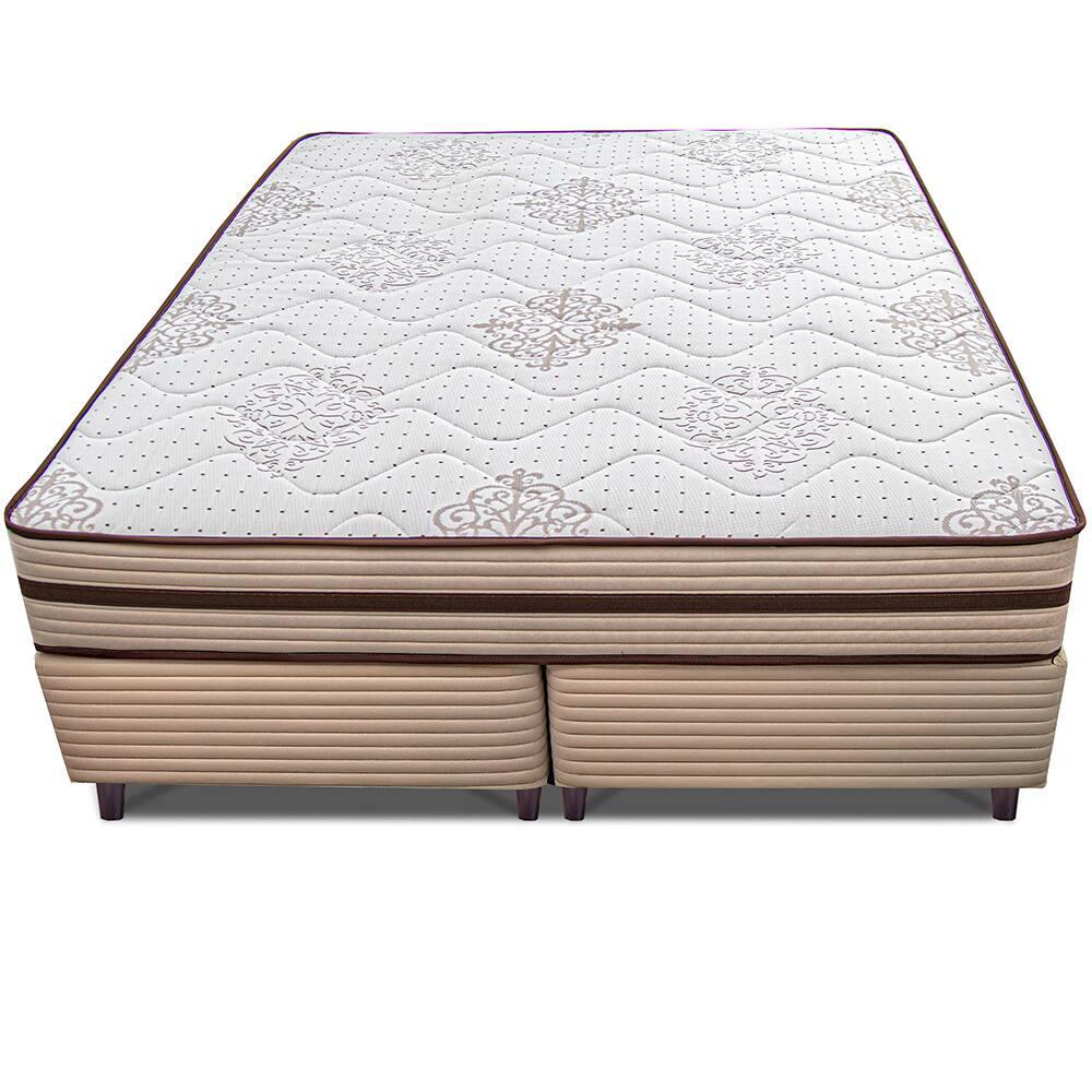 Cama Box King Size Bipartida Cama InBox Livity com Molas Ensacadas e Espuma D26 24x193x203cm – Bege - 2