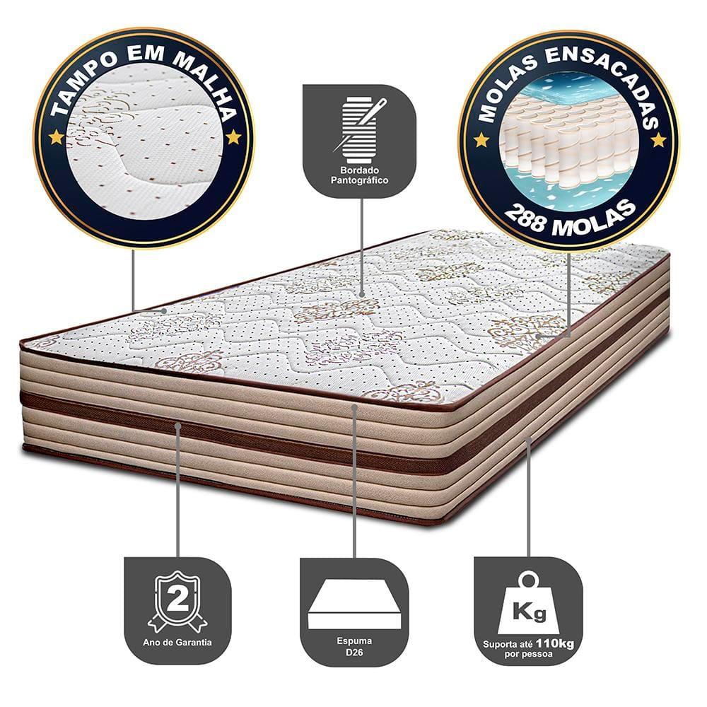 Cama Box Solteiro Cama inBox Livity com Molas Ensacadas e Espuma D26 62x88x188cm – Bege - 5