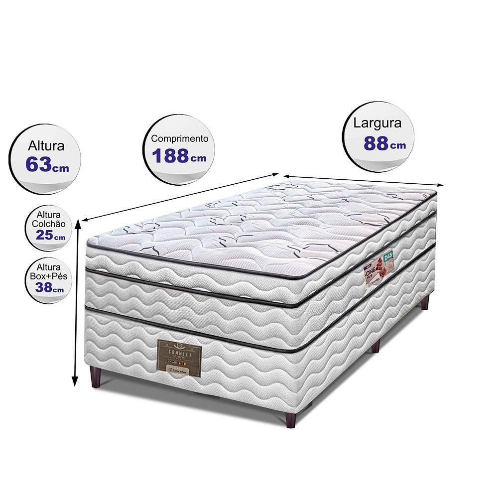 Cama Box Solteiro Cama Inbox Moderne Ortopédico com Camada Especial de Espuma D45 63x88x188cm - Branco/Grafite - 5