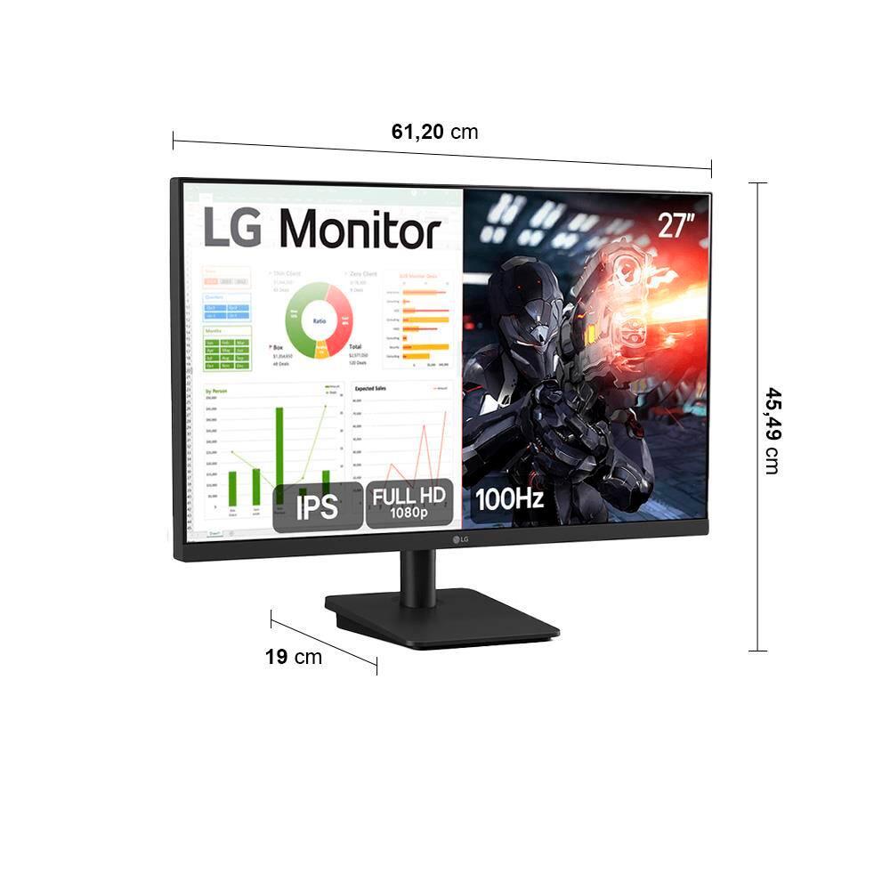 Monitor Gamer 27” LG 27MS500-B com Tela IPS, Full HD, 100Hz, HDMI e Dynamic Action Sync - Preto - 7
