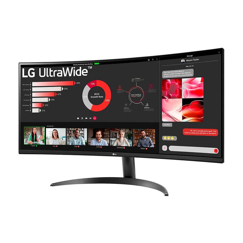 Monitor UltraWide 34” LG 34WR50QC-B com Tela VA, WQHD, 100Hz, AMD FreeSync, HDR10, PBP – Preto - 2