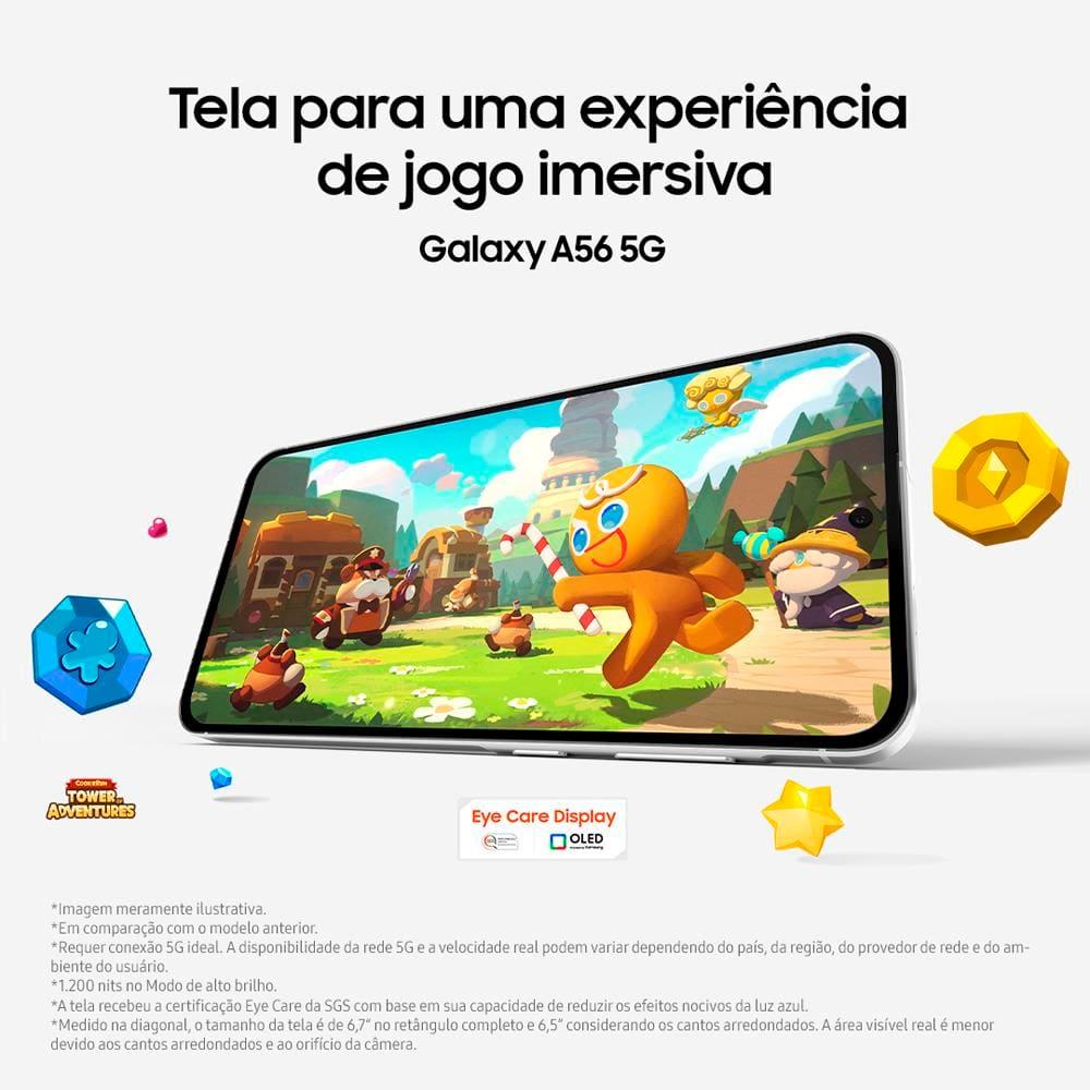 Smartphone Samsung Galaxy A56 5G Preto 256GB 8GB RAM, Câmera Tripla até 50MP, Tela Super AMOLED 6.7", IP67, NFC, Vídeo HDR e Recursos AI - 7